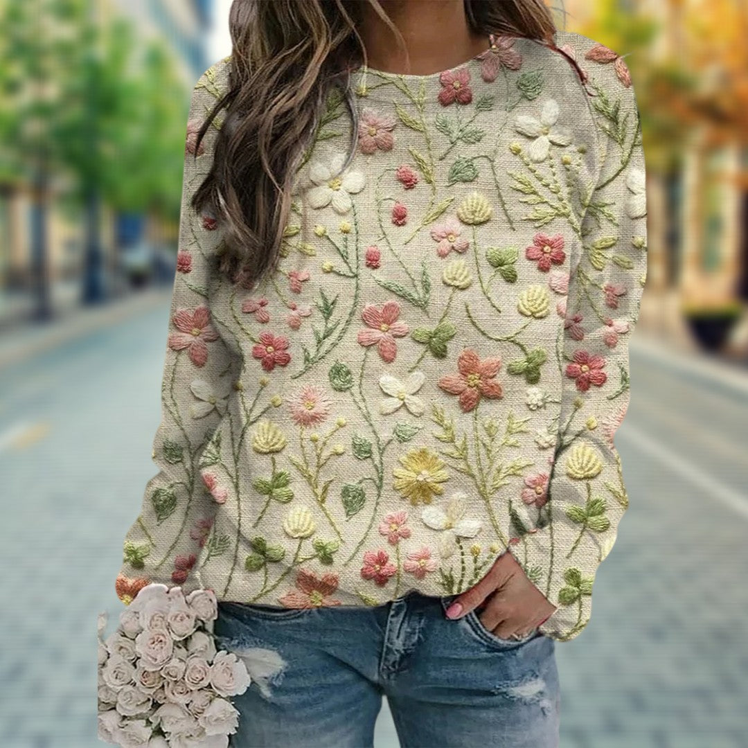 STELLA™ | PULLOVER MIT BLUMENMUSTER FÜR DAMEN