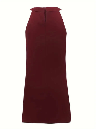 Übergroßes plissiertes Neckholder-Kleid mit Strasssteinen